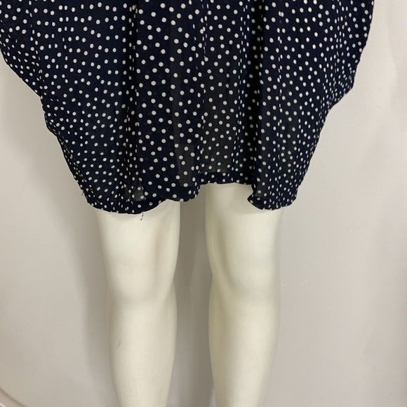 Sandro 2 Long Sleeve V Neck Mini Dress Pockets Polka Dot Medium Roll Sleeve - Picture 9 of 16